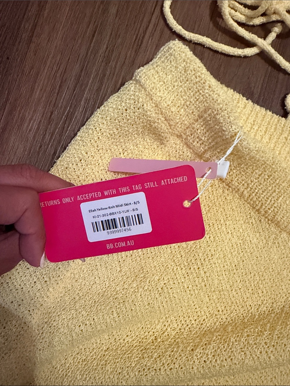 Beginning Boutique Pale Yellow Knit Maxi Skirt - Picture 3 of 4